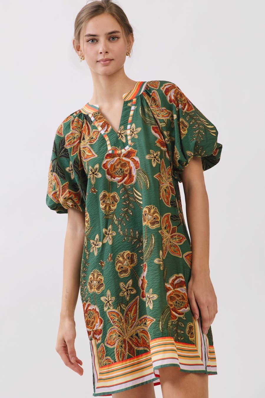 Floral Border Print Dress