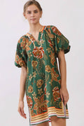 Floral Border Print Dress