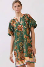Floral Border Print Dress