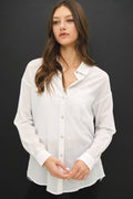 Cotton Blend Light Weight Oversized Classic Shirt White