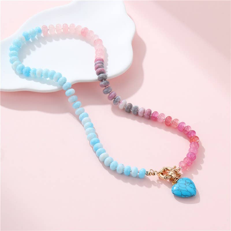 Natural Stone Semi-Precious Glass Mixed Necklace | 40NK9702