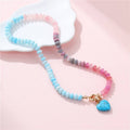Natural Stone Semi-Precious Glass Mixed Necklace | 40NK9702