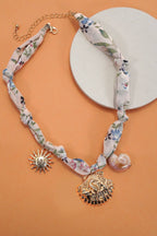 Scarf Charm Necklace - Seashell Sun
