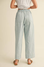 Striped Wide Leg Cropped Pants