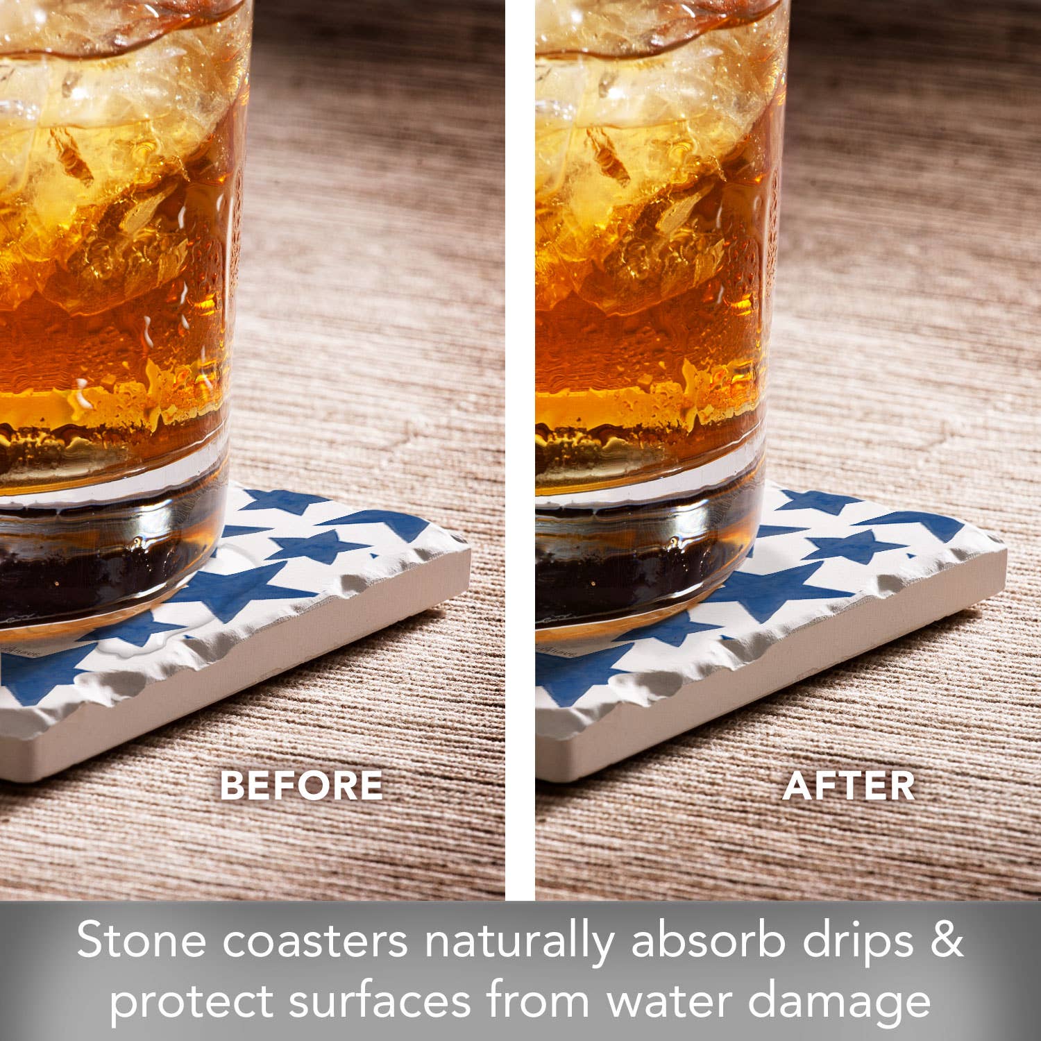 "Americana Style" 4 Pack Assorted Image Coaster Set