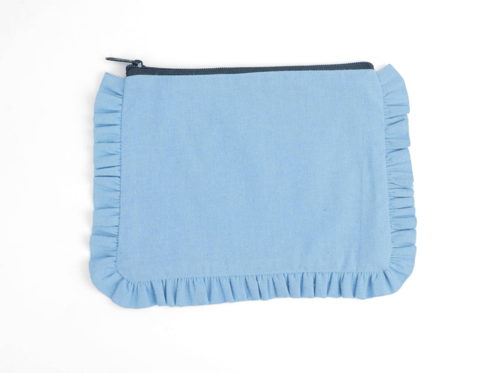 Canvas Ruffle Pouches | Canvas Travel Pouches | Zipper Pouch