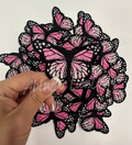 Trucker hat patch 3” rainbow pink butterfly patch iron on