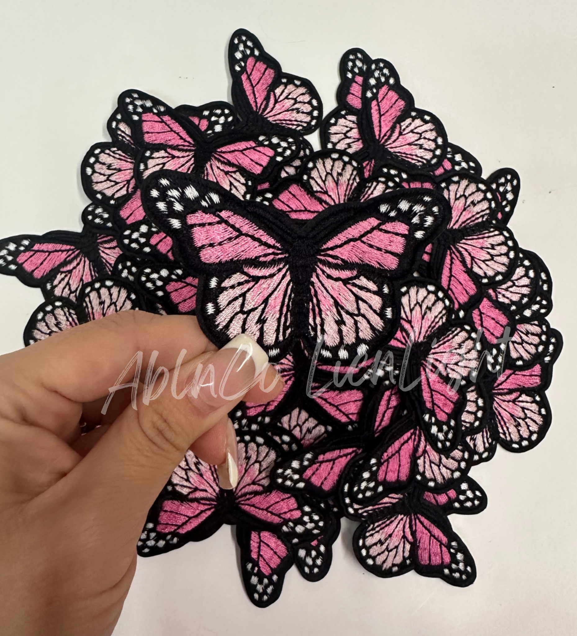 Trucker hat patch 3” rainbow pink butterfly patch iron on