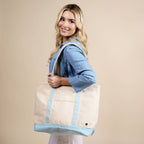 The Signature Canvas Tote Bag–Light Blue