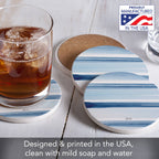 "Ocean Tides" 4 Pack Round Absorbent Stone Coasters