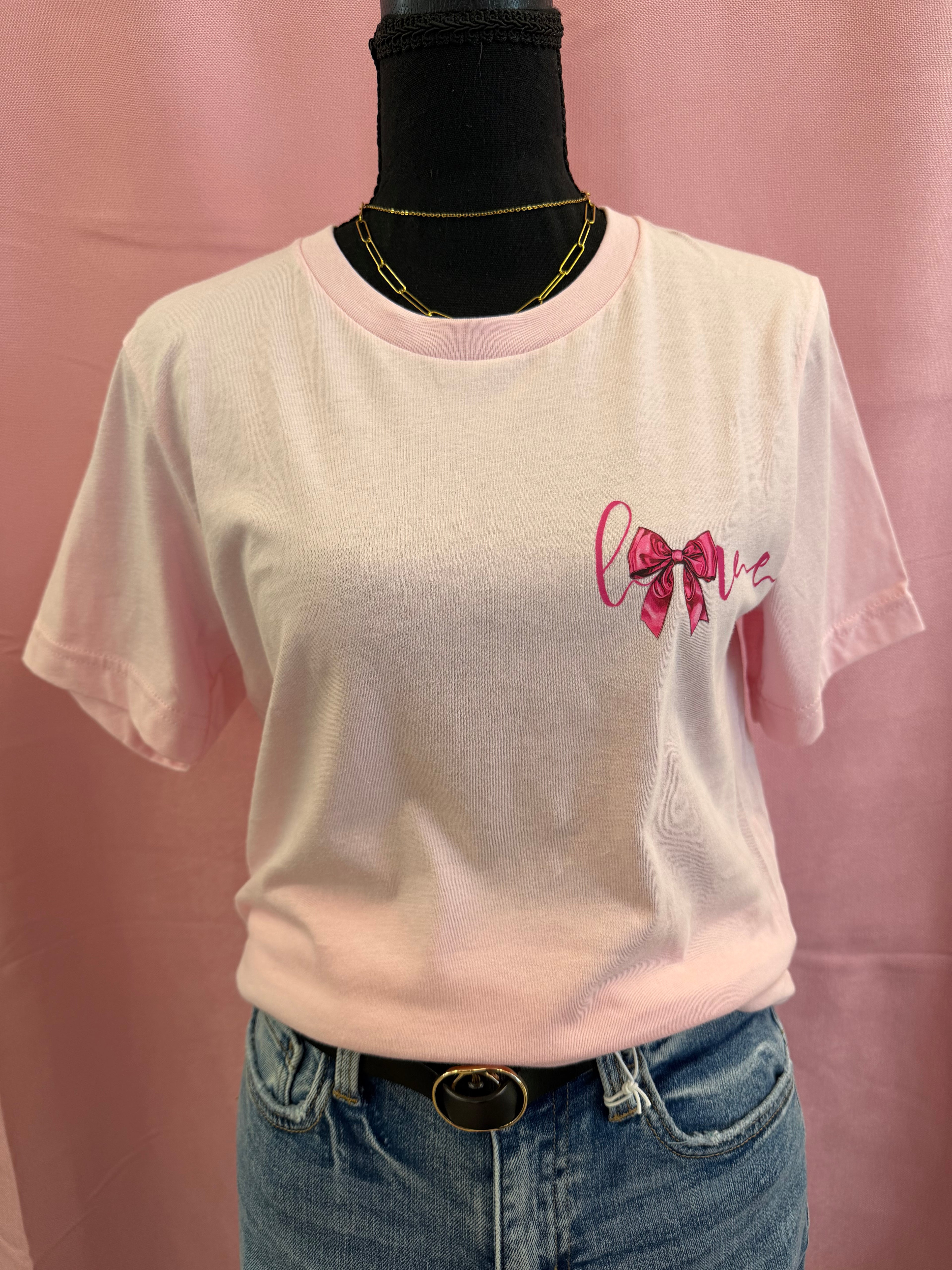 Love Bow T-Shirt Soft Pink