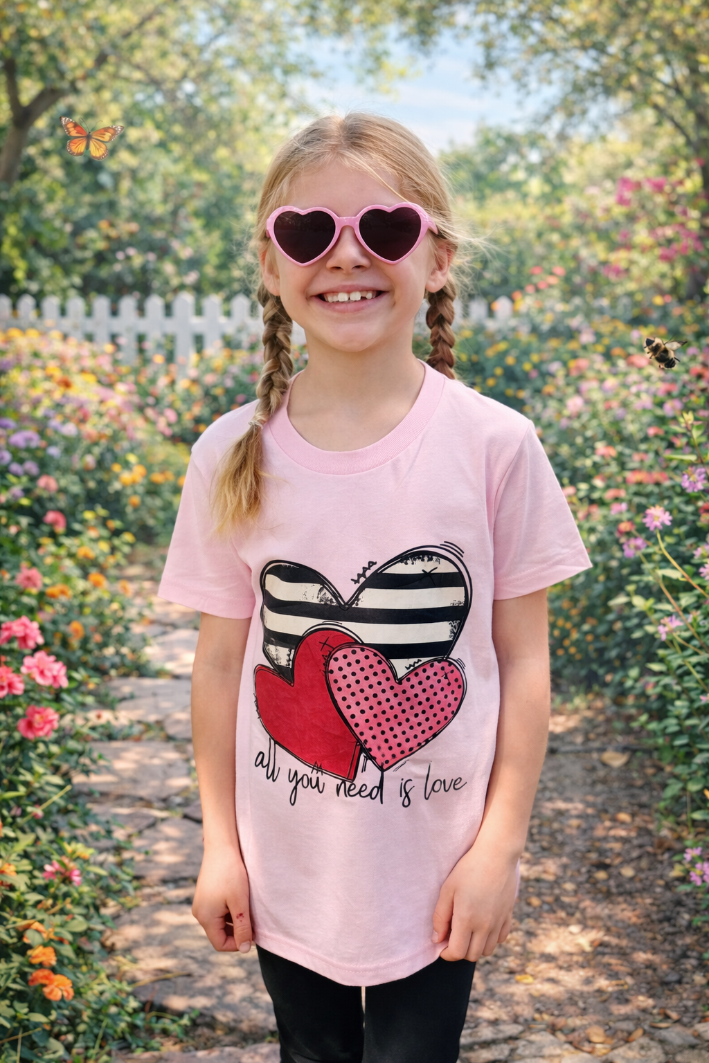 All You Need Is Love T-Shirt Youth Pink