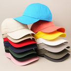 Plain Solid Stone Washed Adjustable Dad Cap