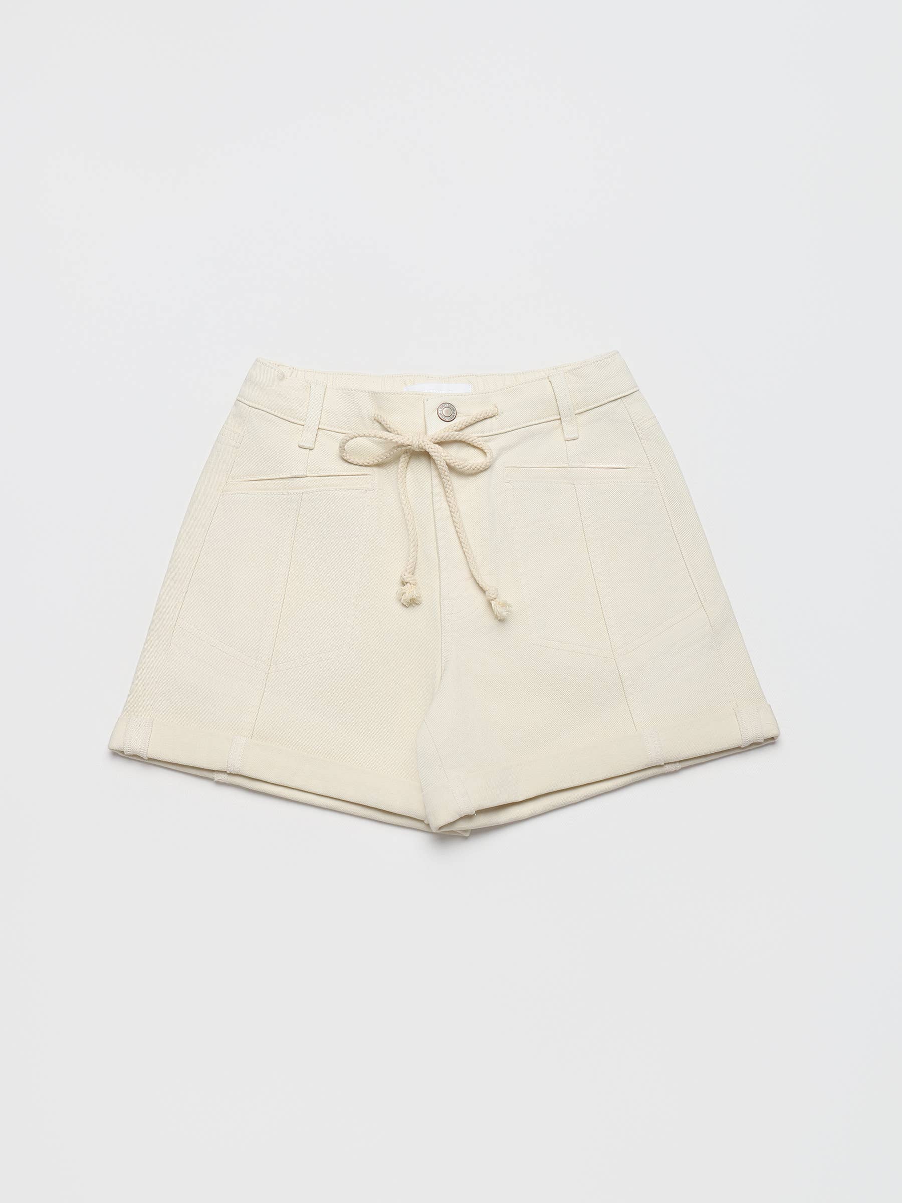 Super High Rise Drawstring Cuffed Shorts