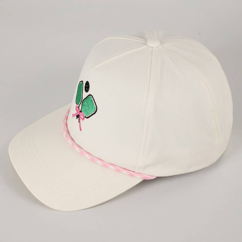 Pickleball Pad Ball Ribbon Embroidery Trucker Hat