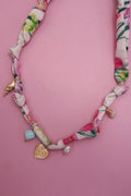 18K Stainless Steel Scarf Charm Necklace Pink