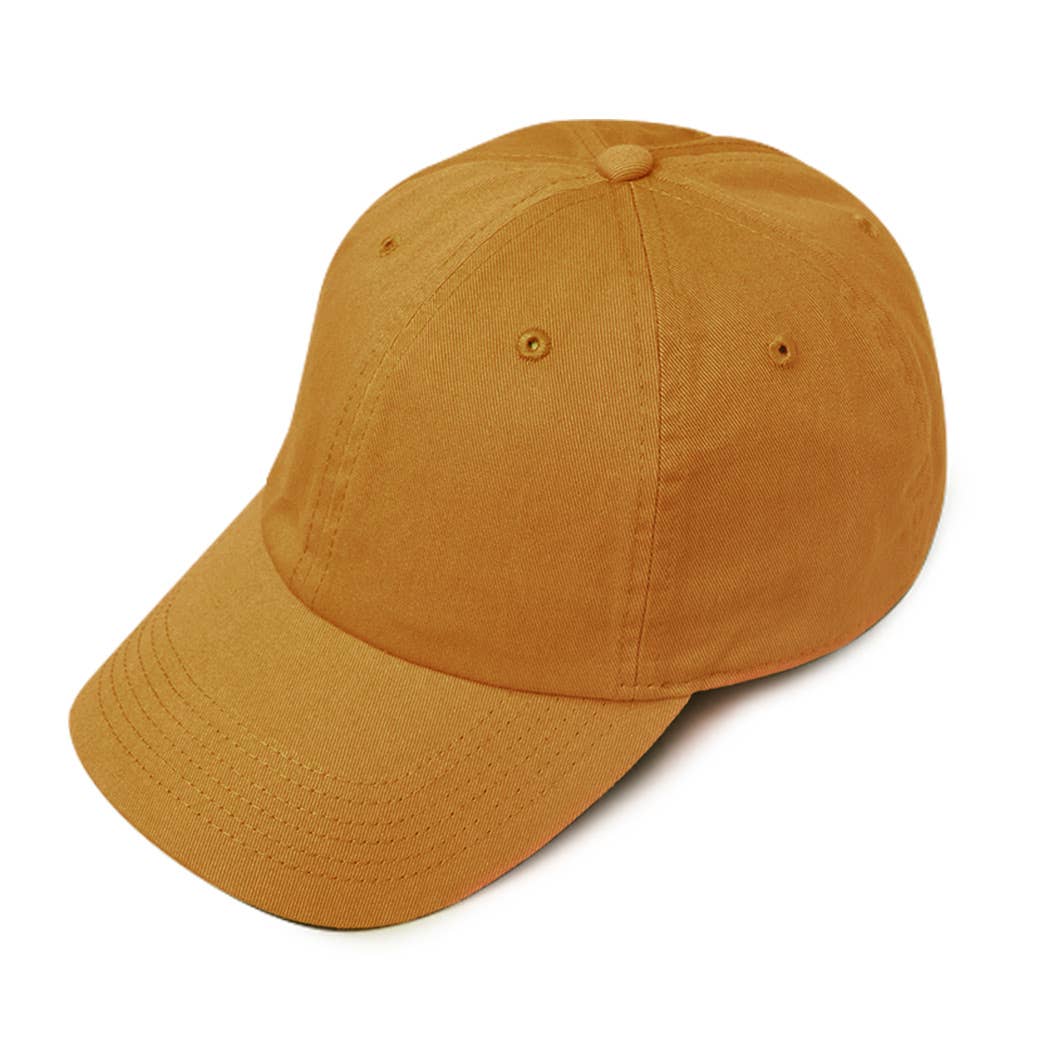 Plain Solid Stone Washed Adjustable Dad Cap