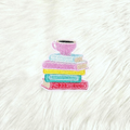 Books and Coffee Embroidery Iron On Patch