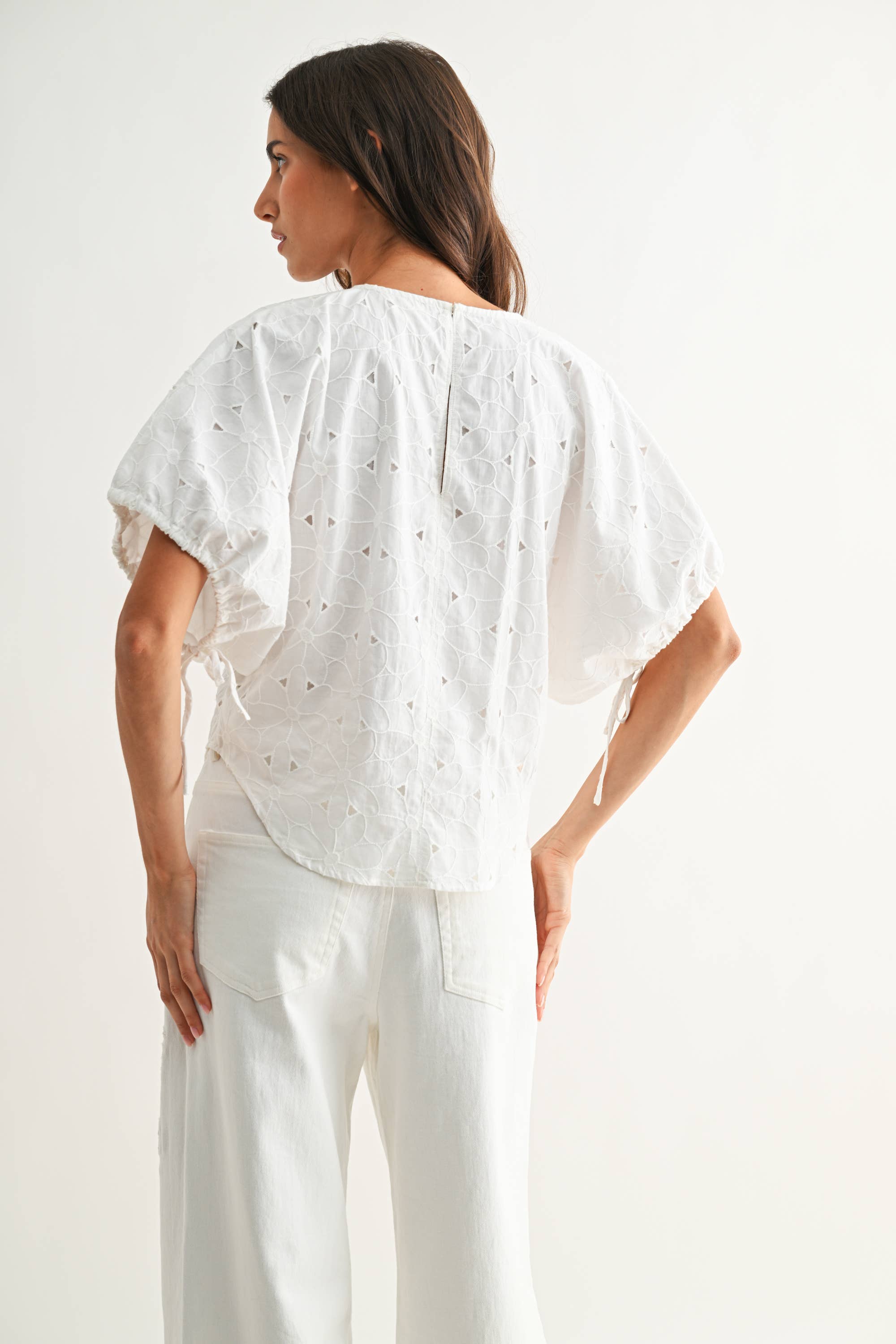 Embroidered White Cotton Blouse
