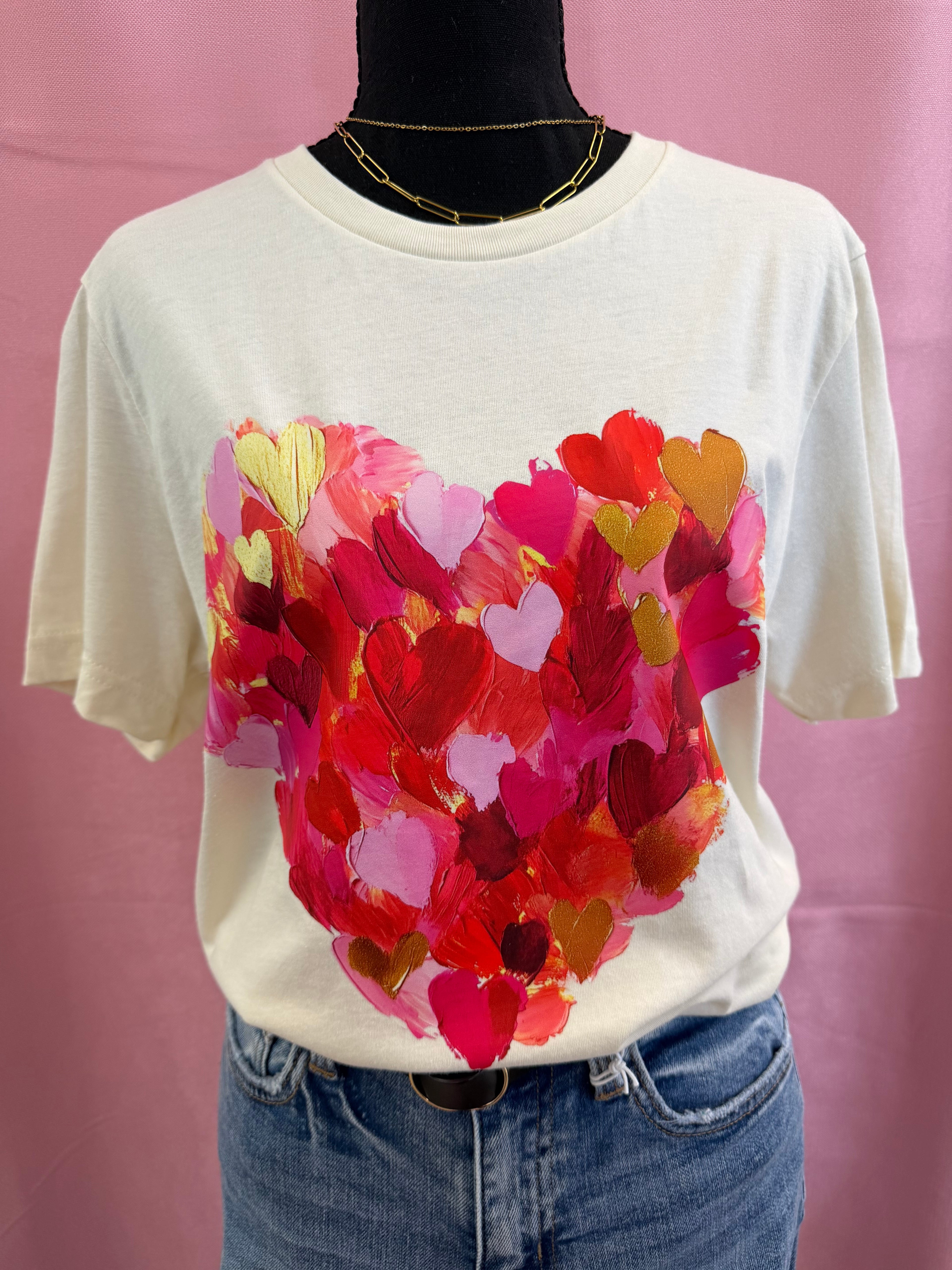 Heart with Hearts T-Shirt Natural