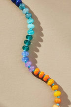 Natural  Agate Glass Semi Precious Bead Necklace