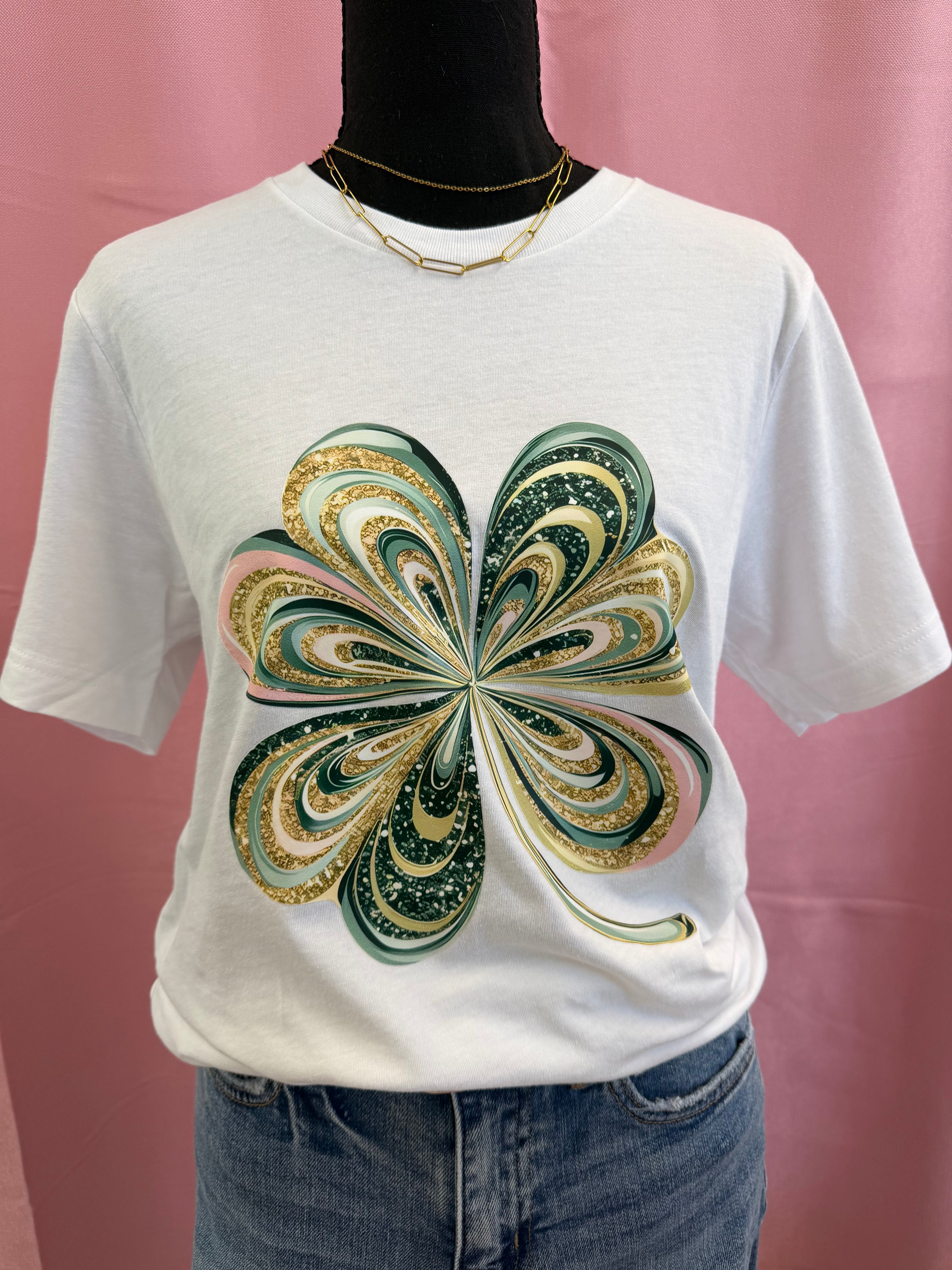 Colorful Shamrock T-Shirt White