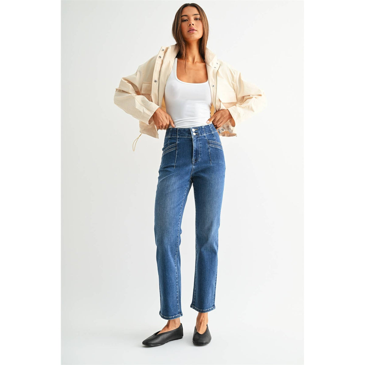 High-Rise Ankle Straight Jean