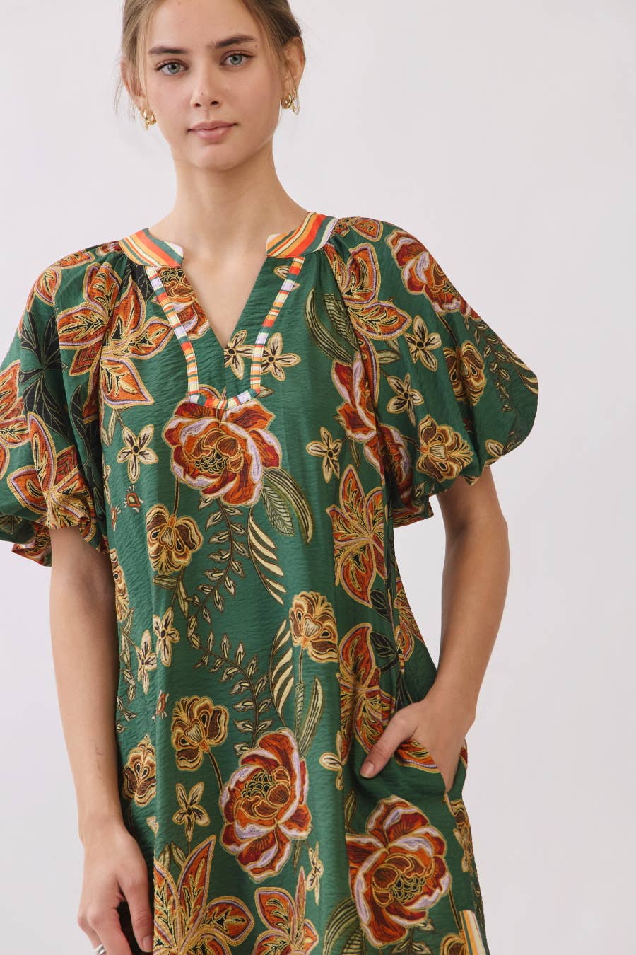 Floral Border Print Dress