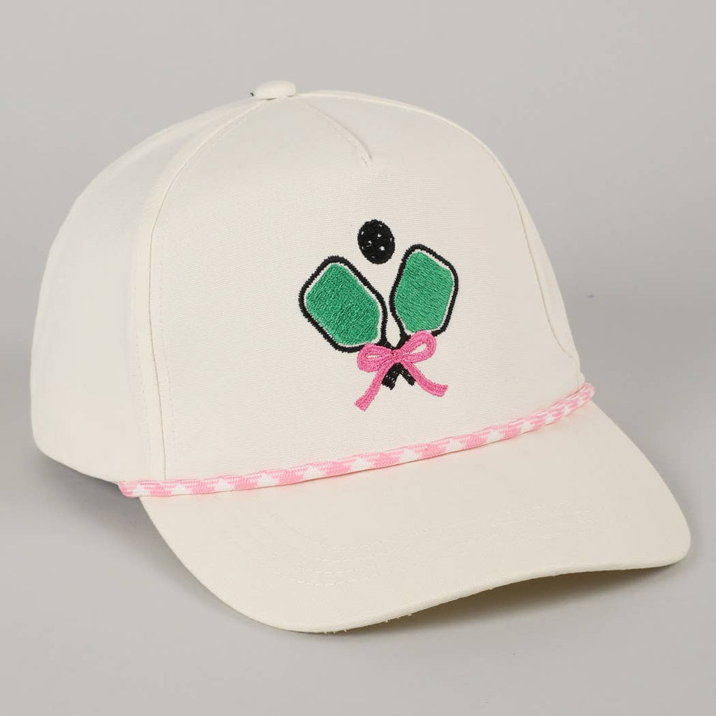 Pickleball Pad Ball Ribbon Embroidery Trucker Hat