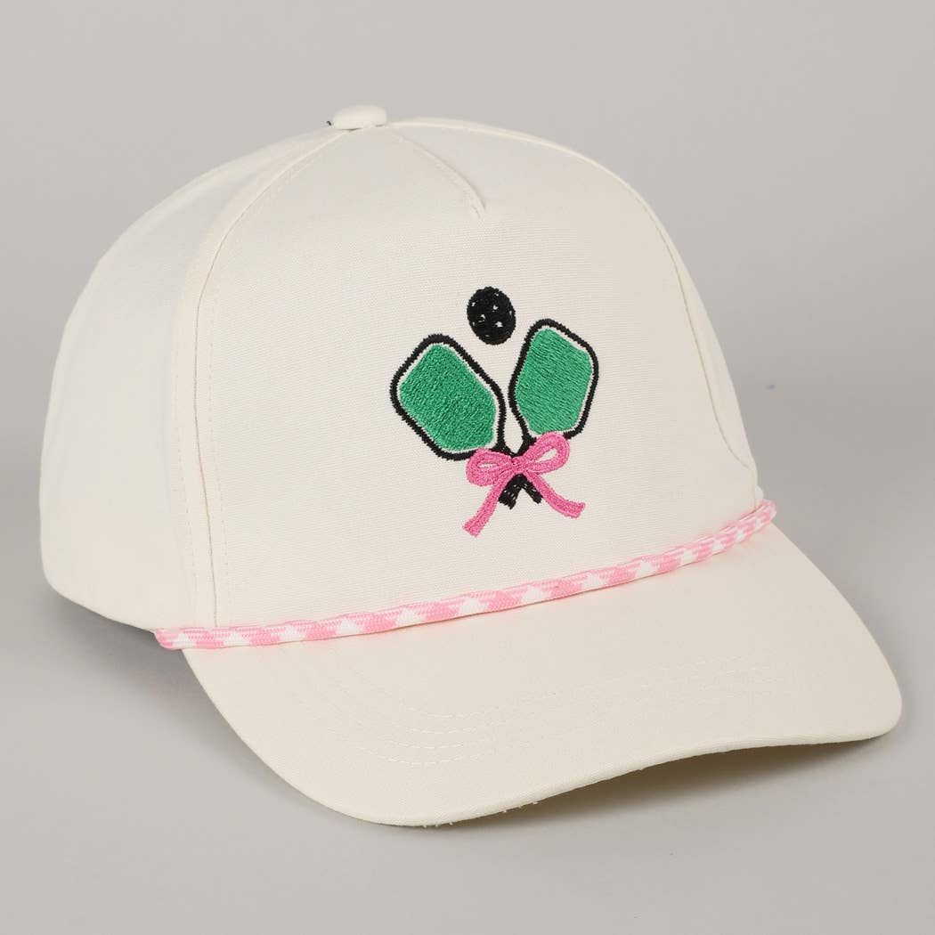 Pickleball Pad Ball Ribbon Embroidery Trucker Hat
