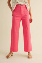 High Waist Cropped Wide Leg Pants