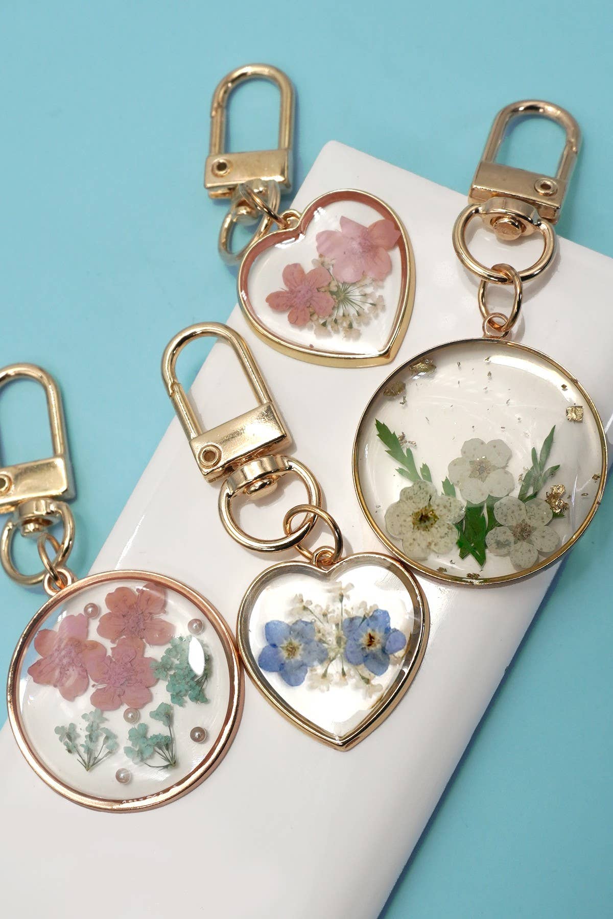 Bag Charm - Pressed Dried Flower