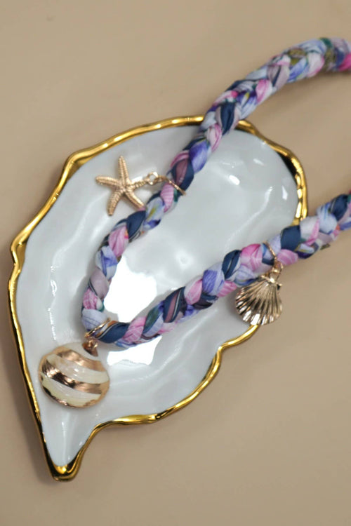 18K Stainless Steel Scarf Charm Necklace Multi