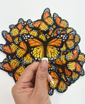 Trucker hat patch 3” rainbow orange butterfly patch iron on