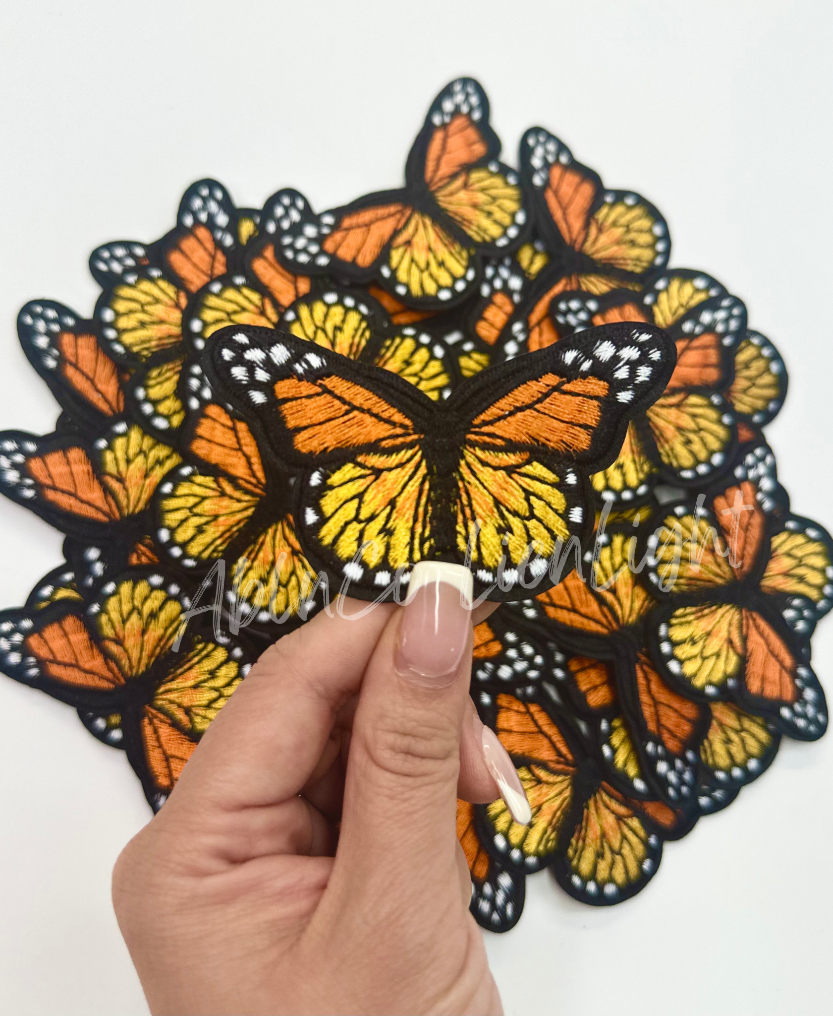 Trucker hat patch 3” rainbow orange butterfly patch iron on