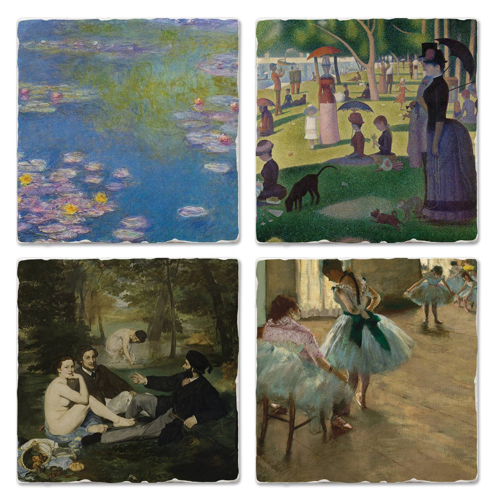 Fine Art "French Impressionists" 4pk Asst. Stone Coasters