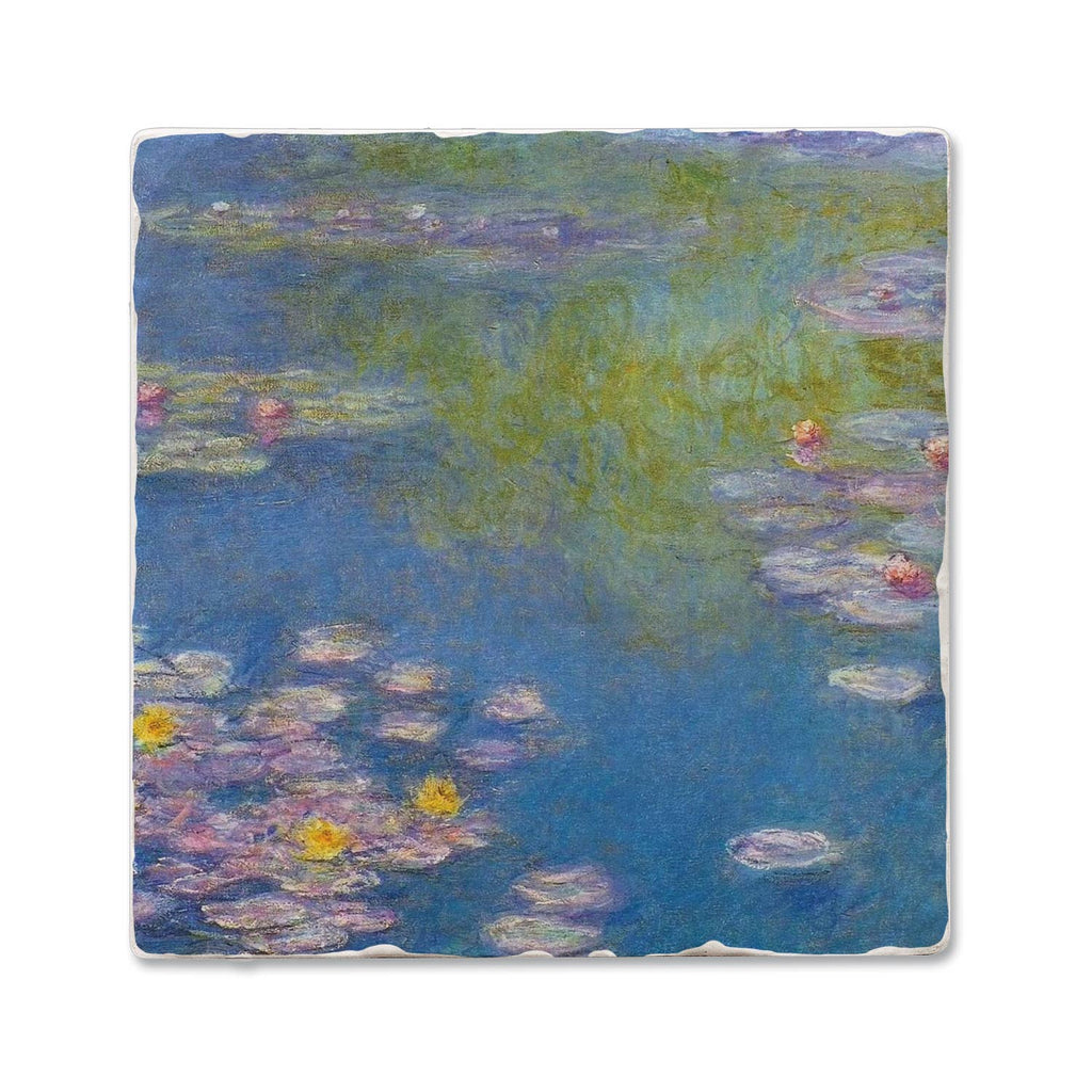 Fine Art "Monet Water Lilies" 4 Pack Tumbled Tile Coasters