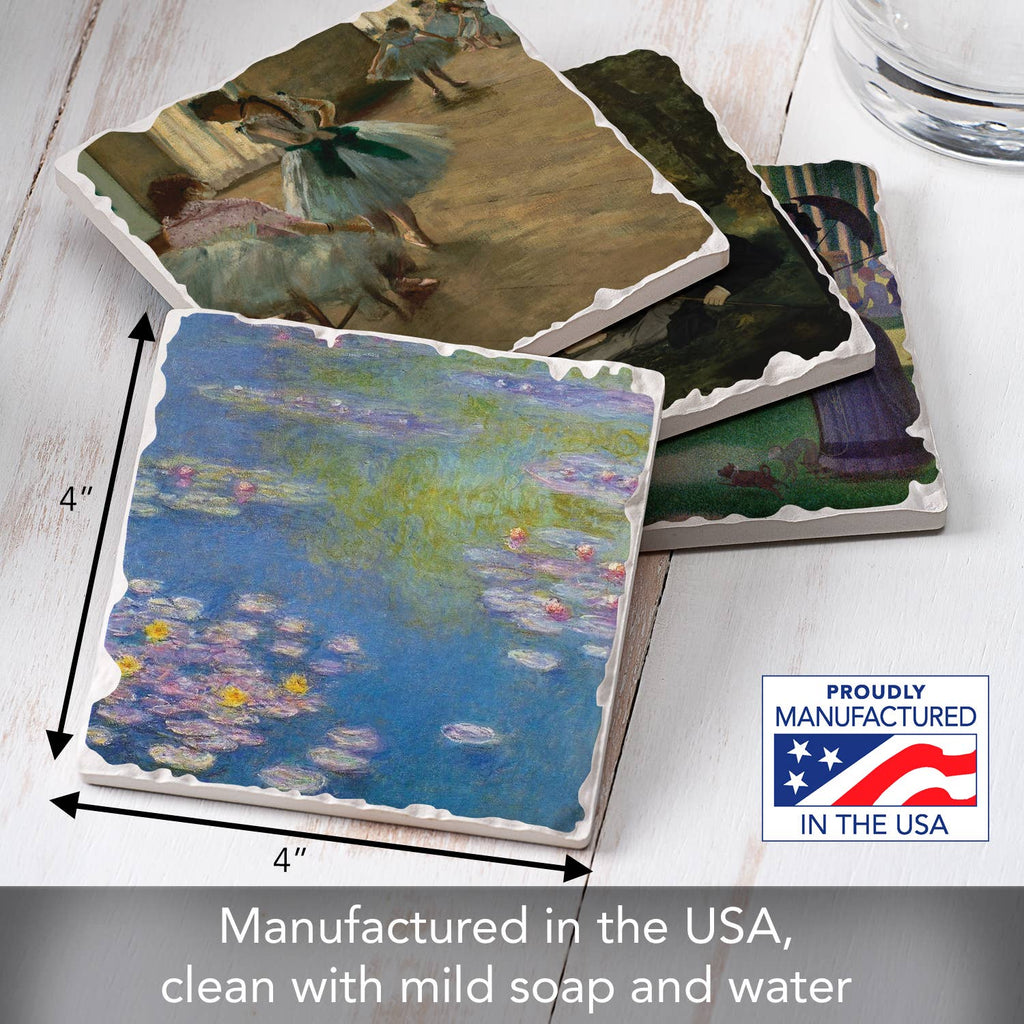 Fine Art "French Impressionists" 4pk Asst. Stone Coasters