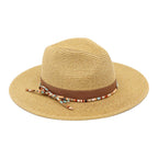 Multicolor Trim Bow Band Woven Straw Summer Fedora Hat