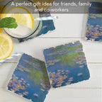 Fine Art "Monet Water Lilies" 4 Pack Tumbled Tile Coasters