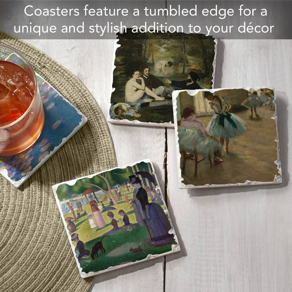 Fine Art "French Impressionists" 4pk Asst. Stone Coasters