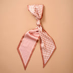Twirl & Tie Scarf Accessory-Gingham Tan