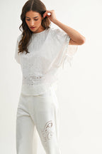 Embroidered White Cotton Blouse