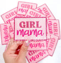 Girl mama pink glitter embroidery hat patch iron on 
