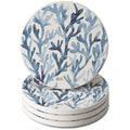 "Ocean Coral" 4 Pack Round Absorbent Stone Coasters