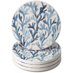 "Ocean Coral" 4 Pack Round Absorbent Stone Coasters