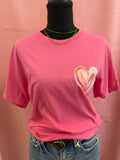 Brushstroke Heart T-Shirt Charity Pink