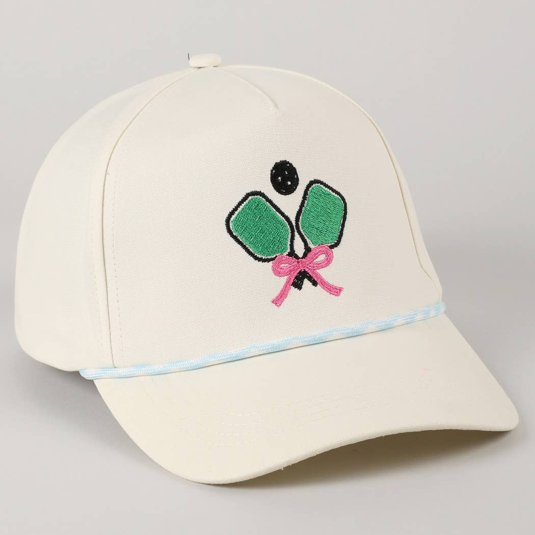 Pickleball Pad Ball Ribbon Embroidery Trucker Hat