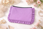 Canvas Ruffle Pouches | Canvas Travel Pouches | Zipper Pouch