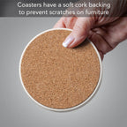"Ocean Coral" 4 Pack Round Absorbent Stone Coasters